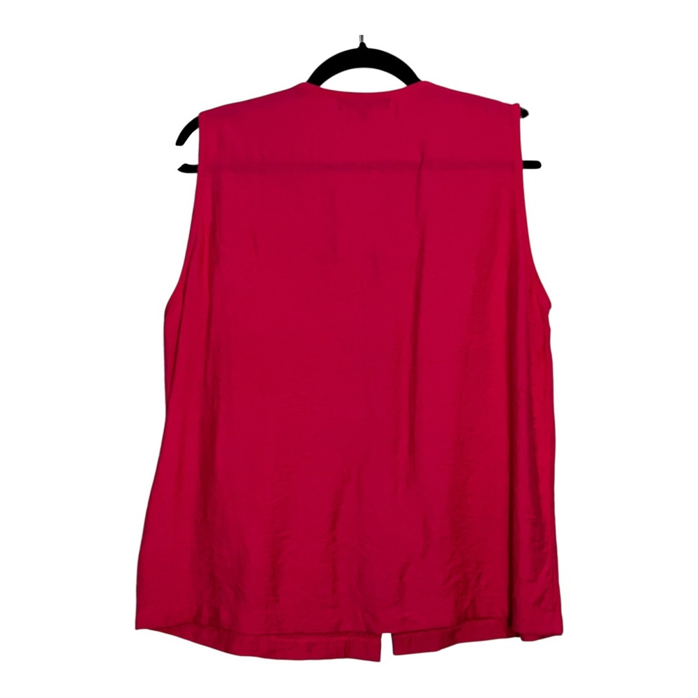 Chances R Womens Magenta Pink Button Front Sleeveless Vest Top V-Neck Large - Picture 2 of 8